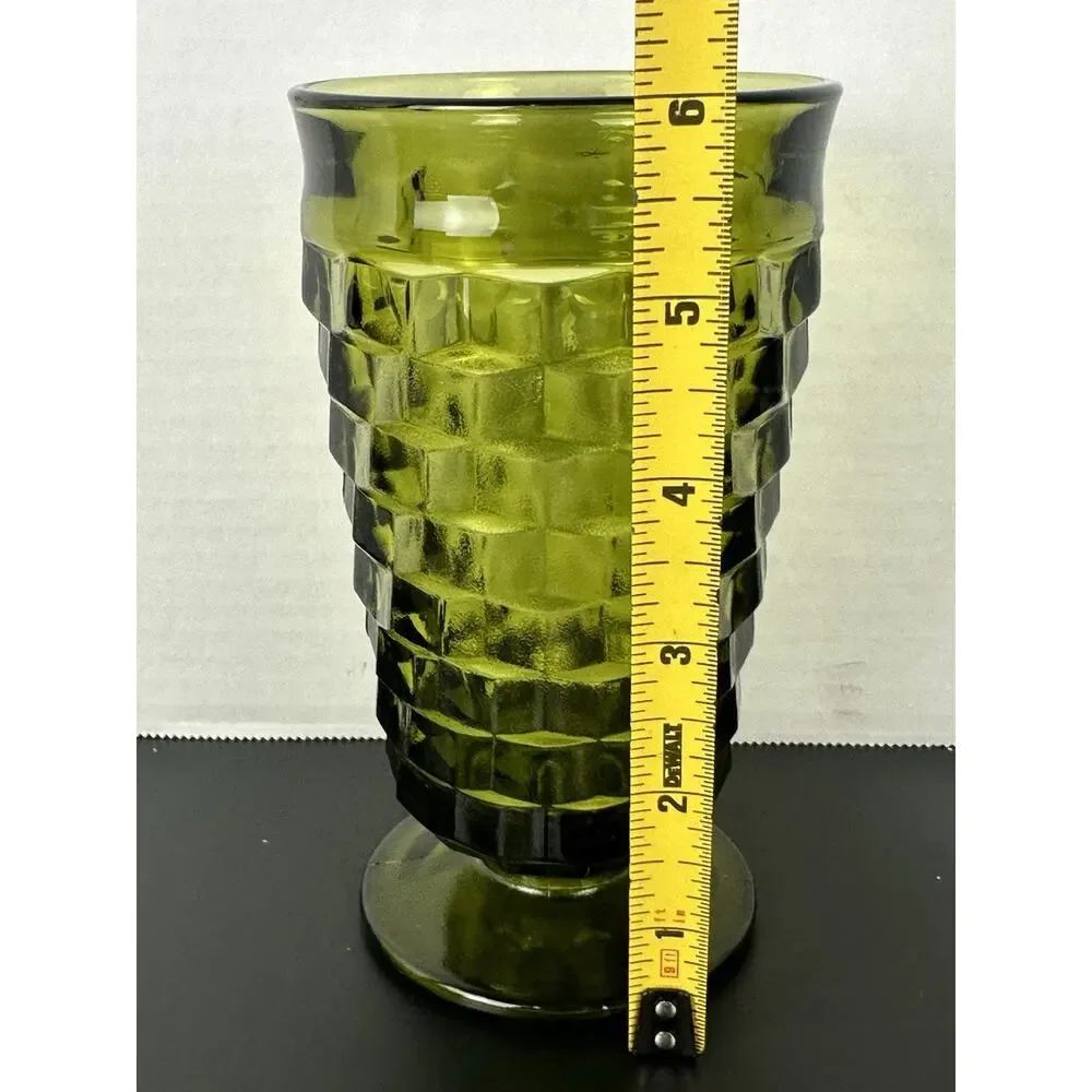 Whitehall Green Avocado Colony Iced Tea Tumbler Flared Rim Cube Design 6